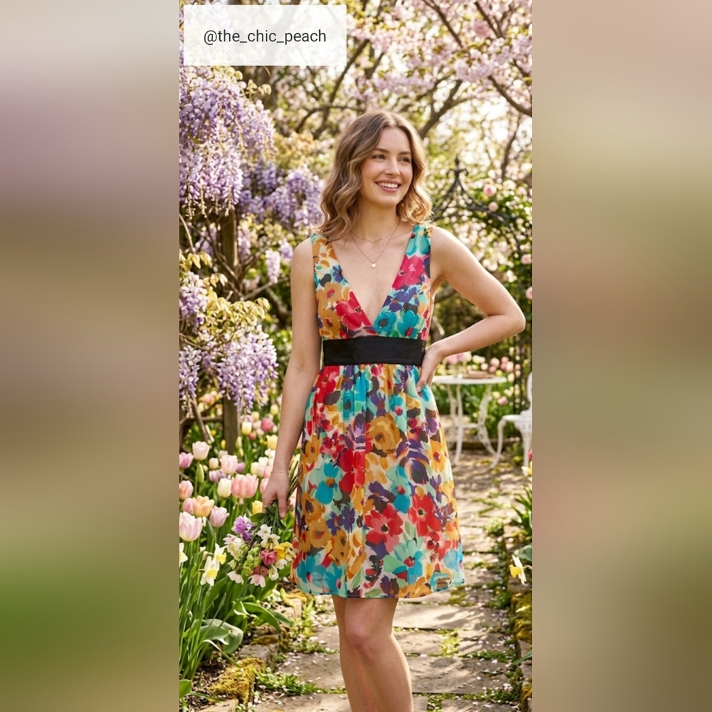 🌷NWOT Twenty One Floral V-Neck Sleeveless Dress - Size Small 🌷